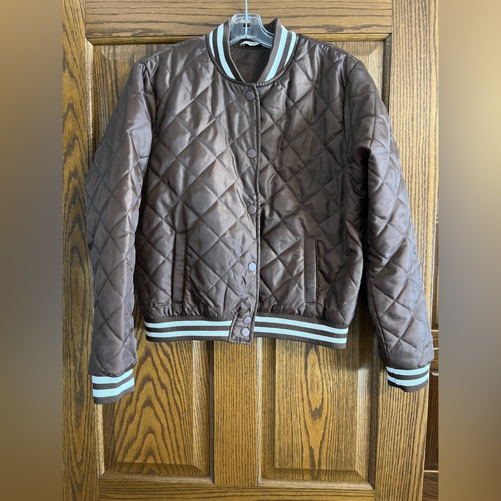 EditHER Quilted Brown Ladies Throwback Style Jacket - size L